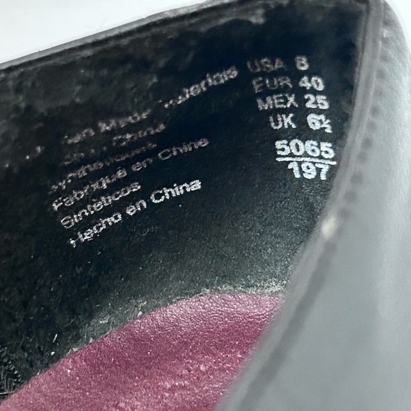 PREDICTIONS 90s Y2K Chunky Platform Heel Oxfords Size 8 Black Vegan Leather - Picture 9 of 11